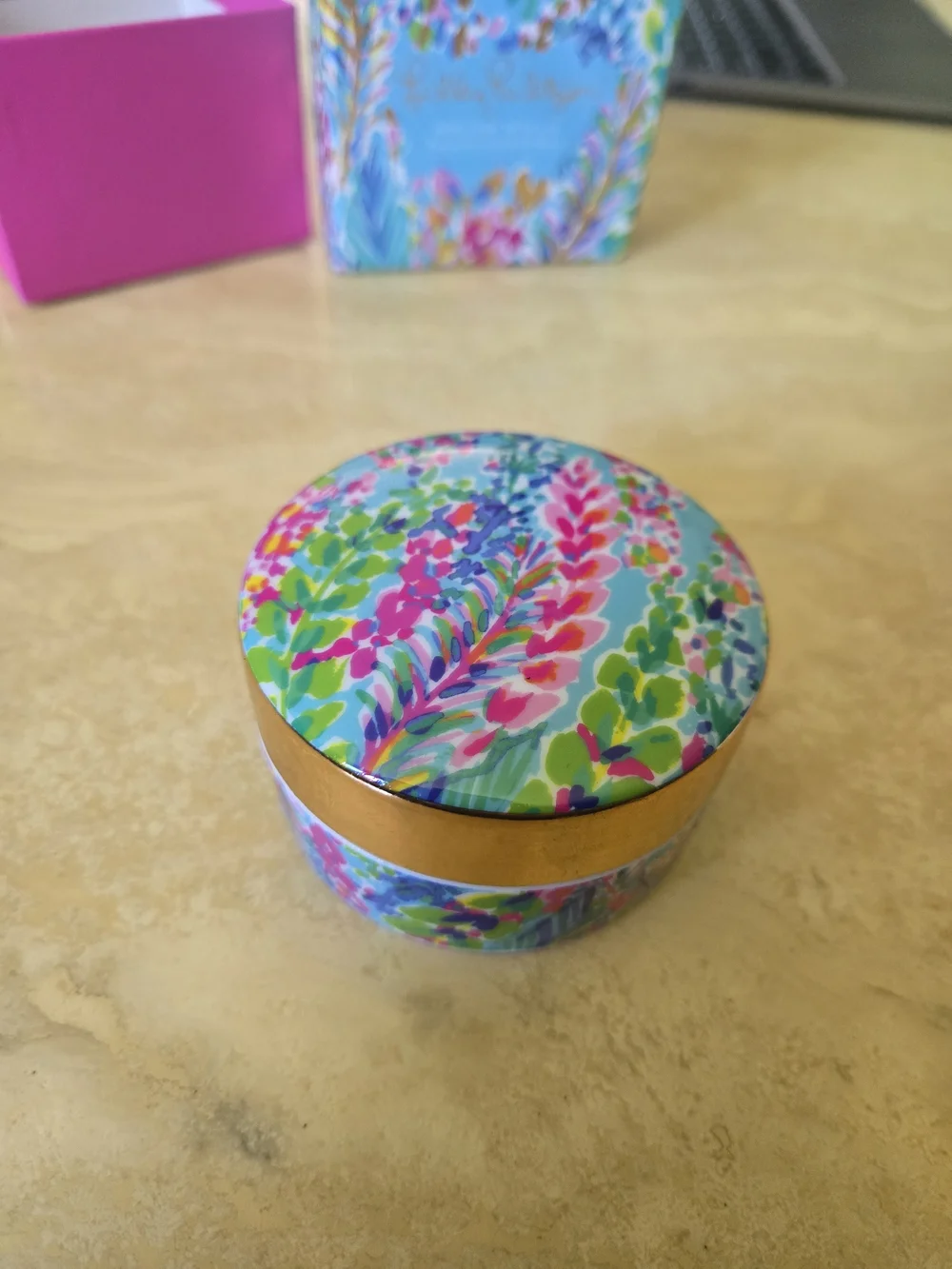 Lilly Pulitzer Ring Dish With Lid - Multicolor